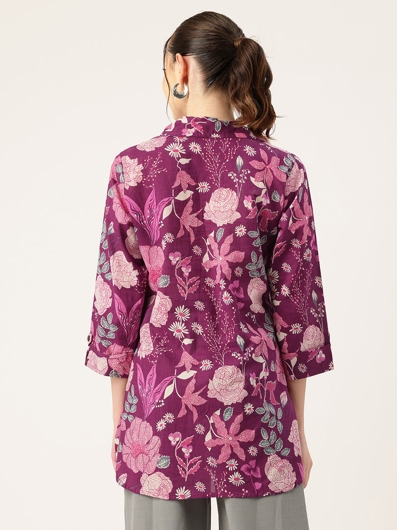 Versatile Collared Shirt with 3/4 Sleeves for Women – Elegant & Casual