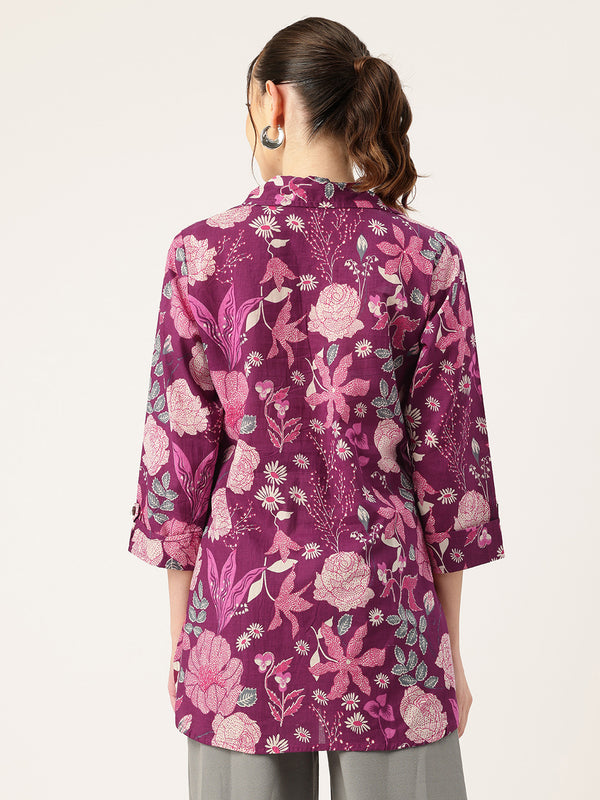 Versatile Collared Shirt with 3/4 Sleeves for Women – Elegant & Casual