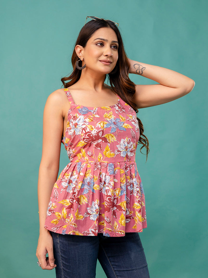 Strappy Peplum Top – Flattering Fit, All-Day Comfort, Sizes XS–XXL.