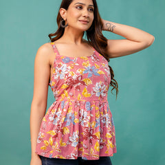Strappy Peplum Top – Flattering Fit, All-Day Comfort, Sizes XS–XXL.