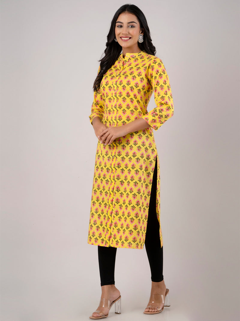 Feranoid Straight Knee Length Blue Colour Kurta For Women