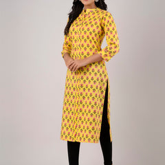 Feranoid Straight Knee Length Blue Colour Kurta For Women