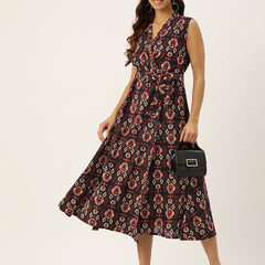 Floral Wrap Angrakha Dress – Lightweight Sleeveless Cotton Perfection