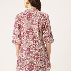 Printed Mandarin Collar top – Casual & Chic