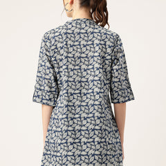 Printed Mandarin Collar top – Casual & Chic