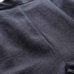 Blue Linen Trouser - Ankle-Length Pant , Partially Elasticated ,Double Pockets