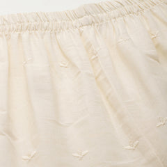 Beige Palazzos | Embroidered Elegnace With Elastic Waist & Single Pocket