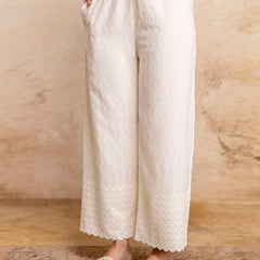 Graceful Rayon Embroidered Palazzos with Elegant Wide-Leg Fit