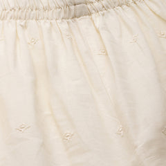 Beige Palazzos | Embroidered Elegnace With Elastic Waist & Single Pocket