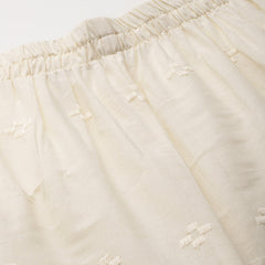 Beige Palazzos | Embroidered Elegnace With Elastic Waist & Single Pocket