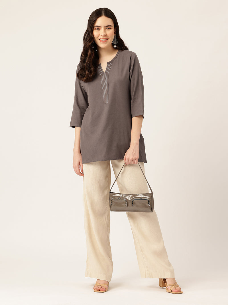 Elegant Short Kurti for Women – 3/4 Sleeves | Round Neck |