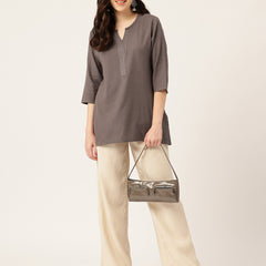 Elegant Short Kurti for Women – 3/4 Sleeves | Round Neck |