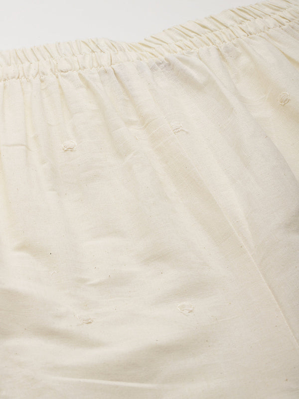 Beige Palazzos | Embroidered Elegnace With Elastic Waist & Single Pocket