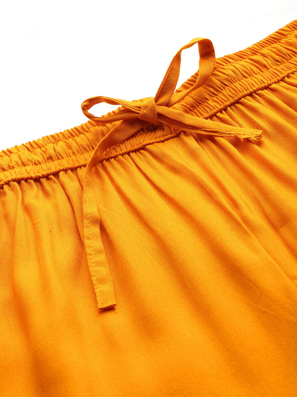 Women's Culottes | Calf-Length Pants with Double Pockets & Elastic Waistband
