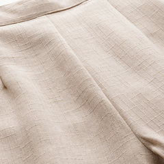 Brown Linen Trouser - Ankle-Length Pant , Partially Elasticated ,Double Pockets