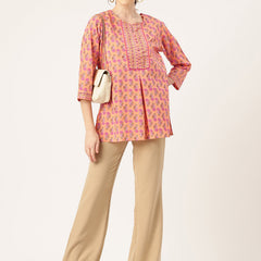 Elegant V-Cut Kurti for Effortless Style and All-Day Comfort,