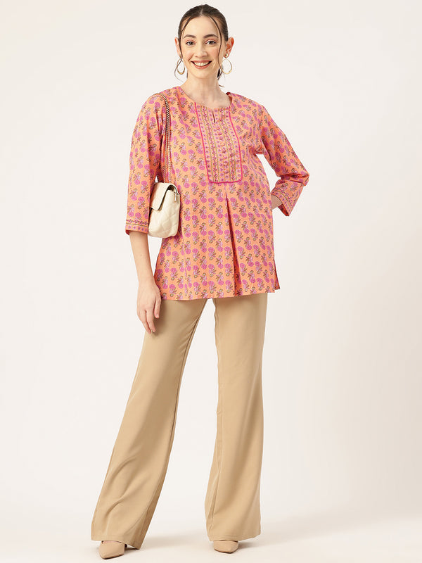 Elegant V-Cut Kurti for Effortless Style and All-Day Comfort,