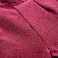 Maroon Linen Trouser - Ankle-Length Pant , Partially Elasticated ,Double Pockets