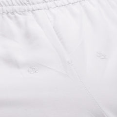 White Embroidered Palazzos–Fully Lined, Elastic Waist & Ankle-Length with Side Pocket
