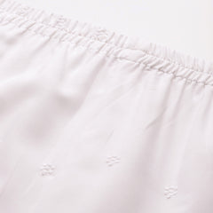White Embroidered Palazzos–Fully Lined, Elastic Waist & Ankle-Length with Side Pocket