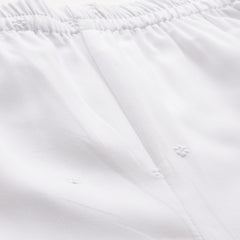 White Embroidered Palazzos–Fully Lined, Elastic Waist & Ankle-Length with Side Pocket