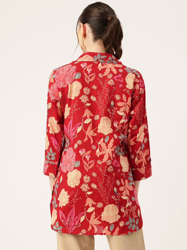 Versatile Collared Shirt with 3/4 Sleeves for Women – Elegant & Casual