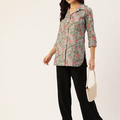 Versatile Collared Shirt with 3/4 Sleeves for Women – Elegant & Casual