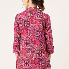 Versatile Collared top with 3/4 Sleeves for Women – Elegant & Casual