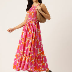 Women’s Floral Print Rayon Flared Dress | Soft & Lightweight | Casual Fit | Sizes XS–XXL