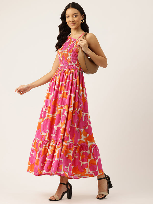 Women’s Floral Print Rayon Flared Dress | Soft & Lightweight | Casual Fit | Sizes XS–XXL