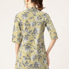 Printed Mandarin Shirt – Casual & Chic
