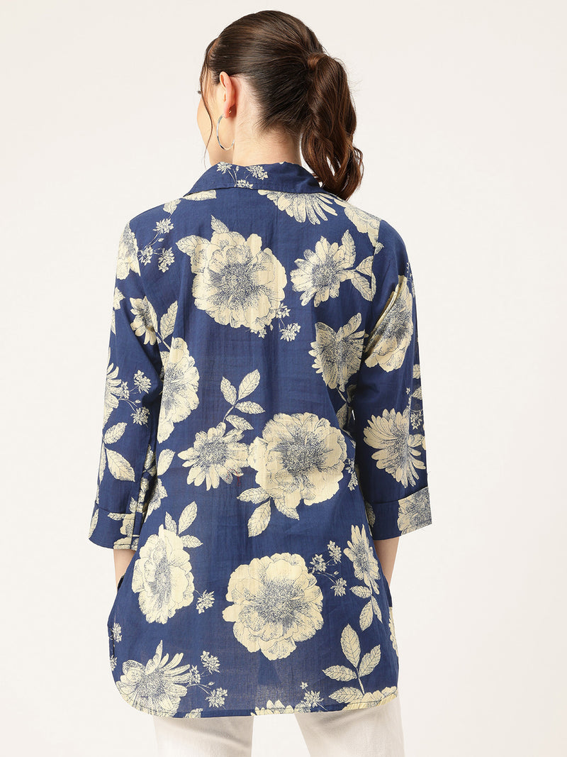 Versatile Collared Shirt with 3/4 Sleeves for Women – Elegant & Casual