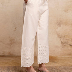 Women’s Cotton Embroidered Wide-Leg Palazzos | Soft, Breathable & Elegant