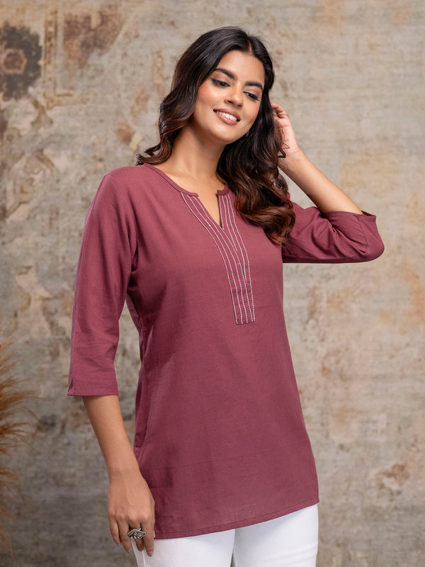 Elegant Short Kurti for Women – 3/4 Sleeves | Round Neck |