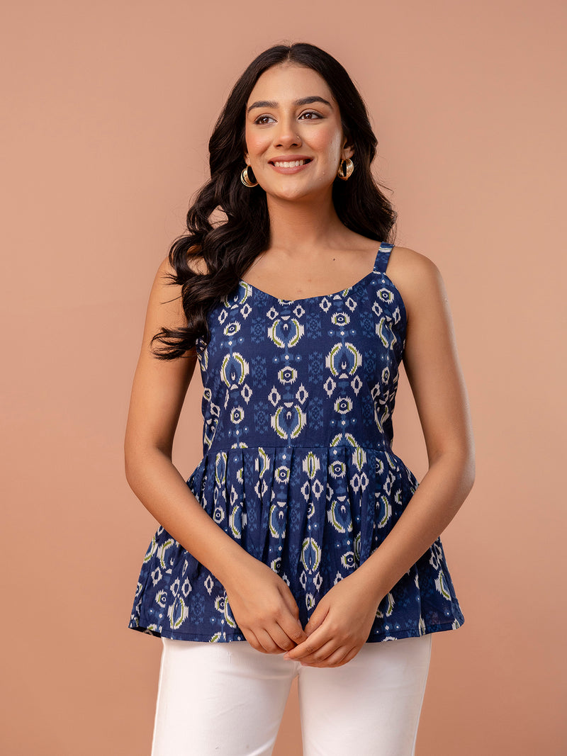 Strappy Peplum Top – Flattering Fit, All-Day Comfort, Sizes XS–XXL.