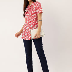 Elegant Bow Collar Cotton Shirt for Women - Stylish & Comfortable