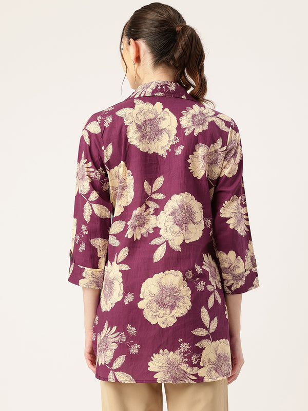 Versatile Collared top with 3/4 Sleeves for Women – Elegant & Casual