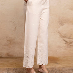 Women’s Cotton Embroidered Wide-Leg Palazzos | Soft, Breathable & Elegant