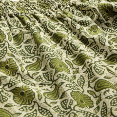 Green Women Pure Cotton Paisley Printed Palazzo Pants | Elastic Waist | Wide Leg