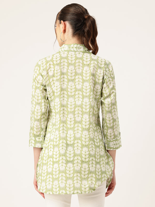 Versatile Collared Shirt with 3/4 Sleeves for Women – Elegant & Casual