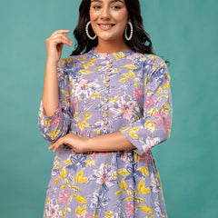 Tunic – Mandarin Collar, 3/4 Sleeves, Flattering Fit (Sizes S–XXL)