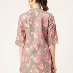 Printed Mandarin Collar top – Casual & Chic