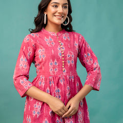 Top – Mandarin Collar, 3/4 Sleeves, Flattering Fit (Sizes S–XXL)