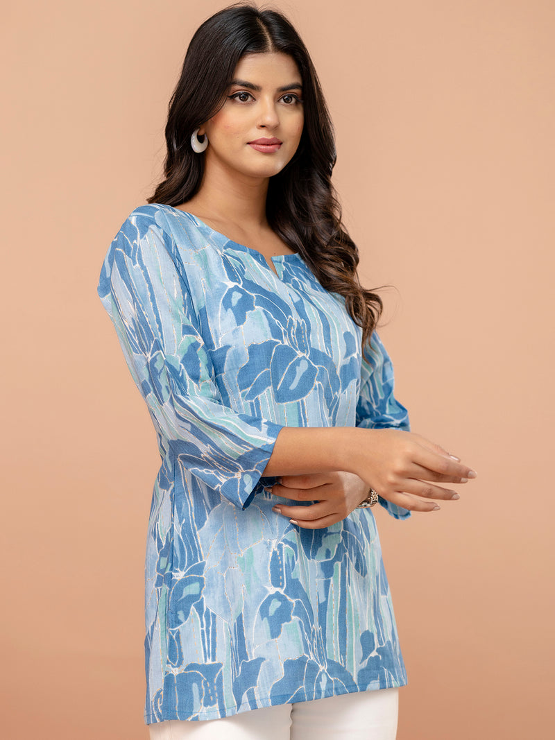 Elegant Printed Short Kurti – Soft Cotton, Everyday Style, Sizes S–XXL.