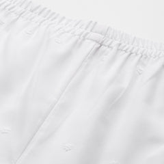 White Embroidered Palazzos–Fully Lined, Elastic Waist & Ankle-Length with Side Pocket