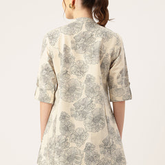 Printed Mandarin Shirt – Casual & Chic