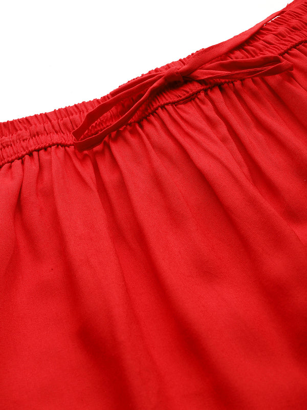 Women's Culottes | Calf-Length Pants with Double Pockets & Elastic Waistband