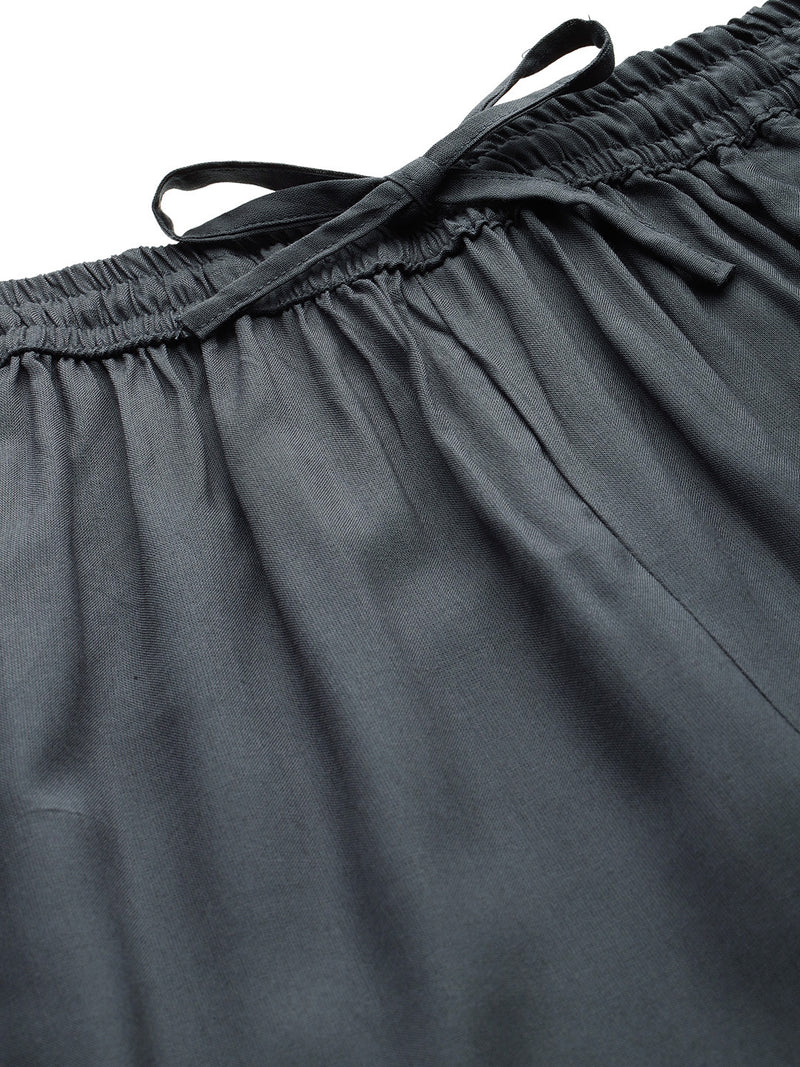 Women's Culottes | Calf-Length Pants with Double Pockets & Elastic Waistband
