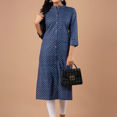 Feranoid Straight Knee Length Red Colour Kurta For Women