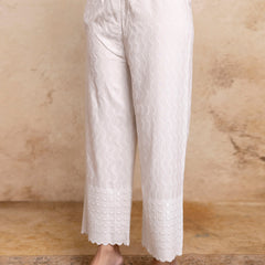 Graceful Rayon Embroidered Palazzos with Elegant Wide-Leg Fit